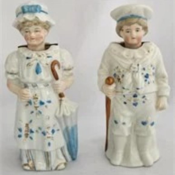 Pair of Antique Victorian Bisque Nodders - Picture 4 of 10